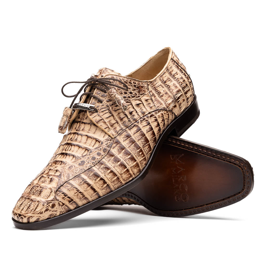 Apricena Genuine caiman Crocodile Dress Derby's Lace Up Rustic Orix