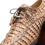 Apricena Genuine caiman Crocodile Dress Derby's Lace Up Rustic Orix