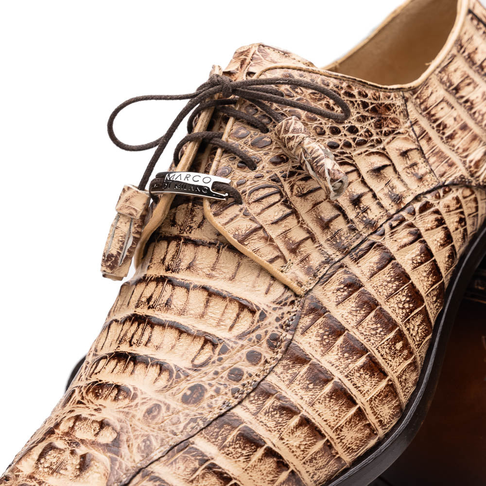 Apricena Genuine caiman Crocodile Dress Derby's Lace Up Rustic Orix