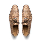 Apricena Genuine caiman Crocodile Dress Derby's Lace Up Rustic Orix