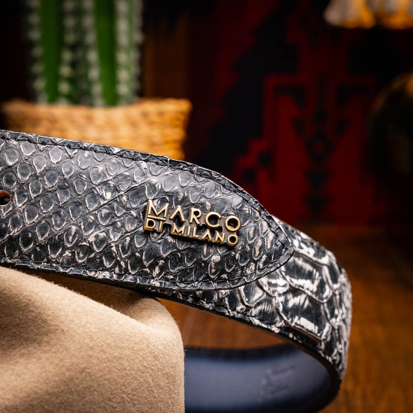 Python Snake Full Image Arkansas Genuine Snake Skin Western Belt Antique Charcoal Gray Newspap ...