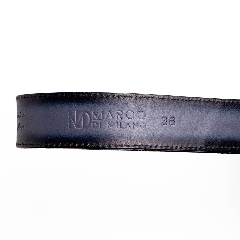 Arkansas Genuine Snake Skin Western Belt Antique Charcoal Gray Newspaper