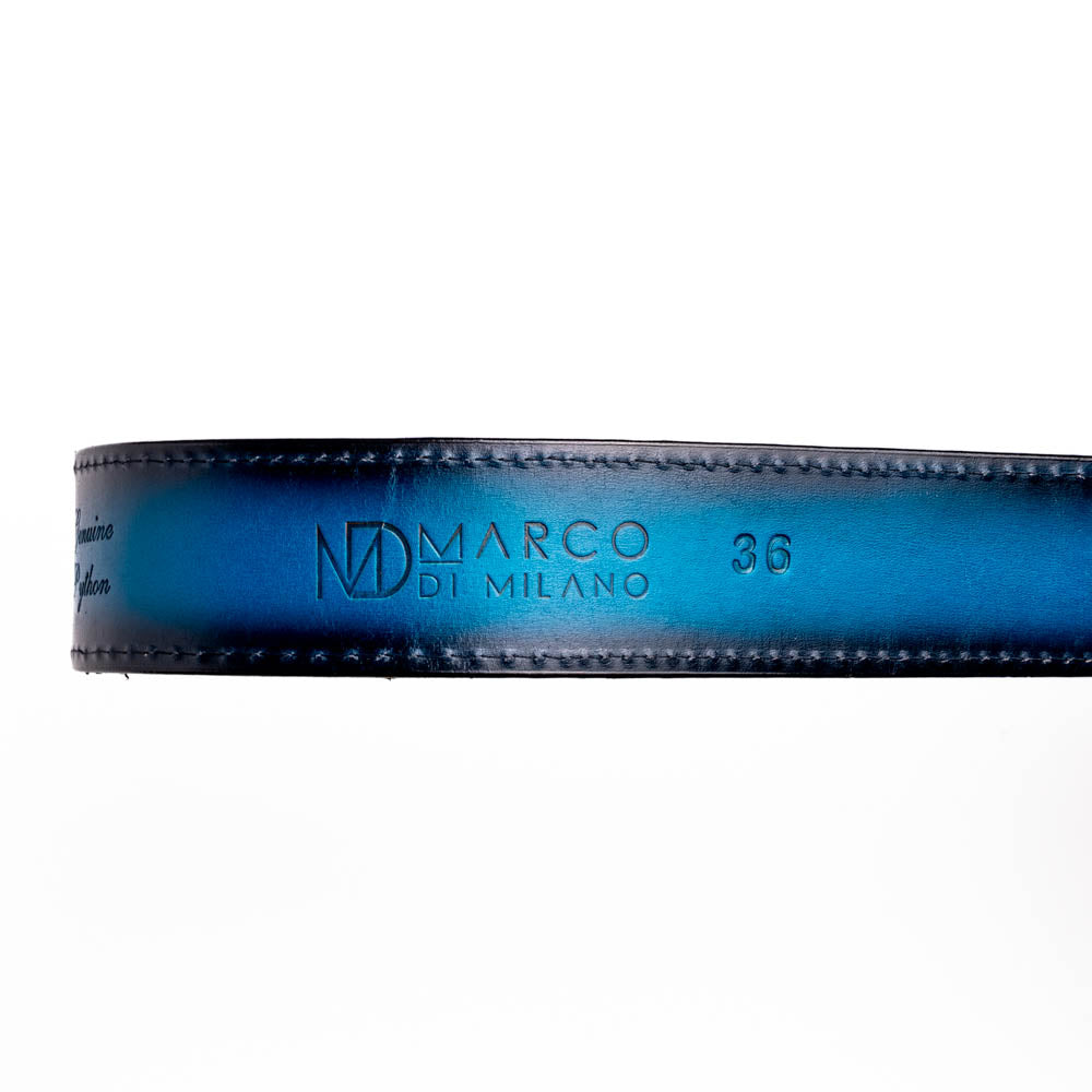Arkansas Genuine Snake Western Belt Black / Blue