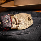 Men's Arkansas Genuine Snake Skin Belt BlackCherry