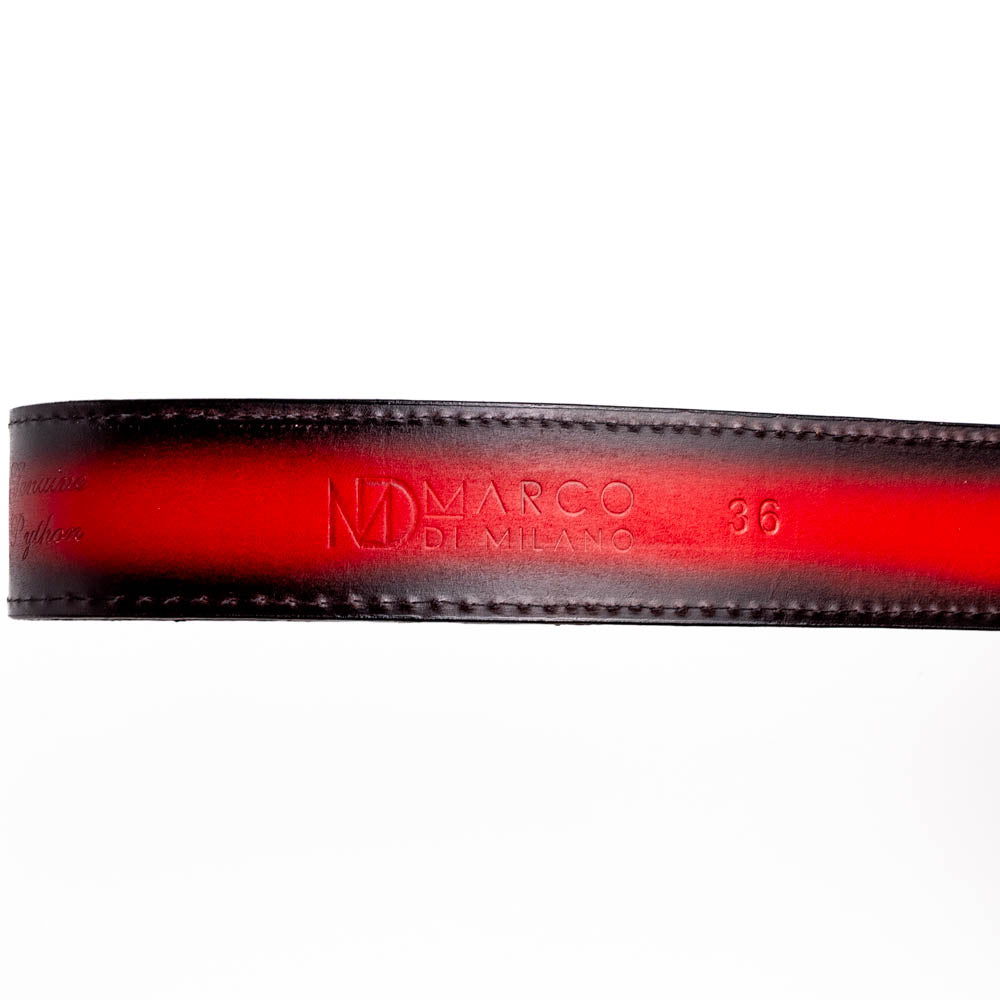 Men's Arkansas Genuine Snake Skin Belt BlackCherry