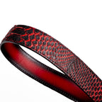 Men's Arkansas Genuine Snake Skin Belt BlackCherry