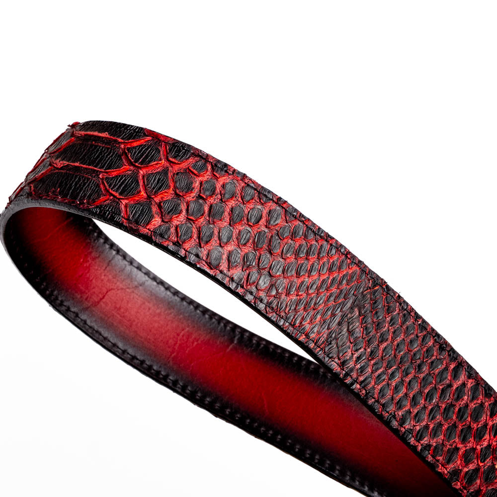 Men's Arkansas Genuine Snake Skin Belt BlackCherry
