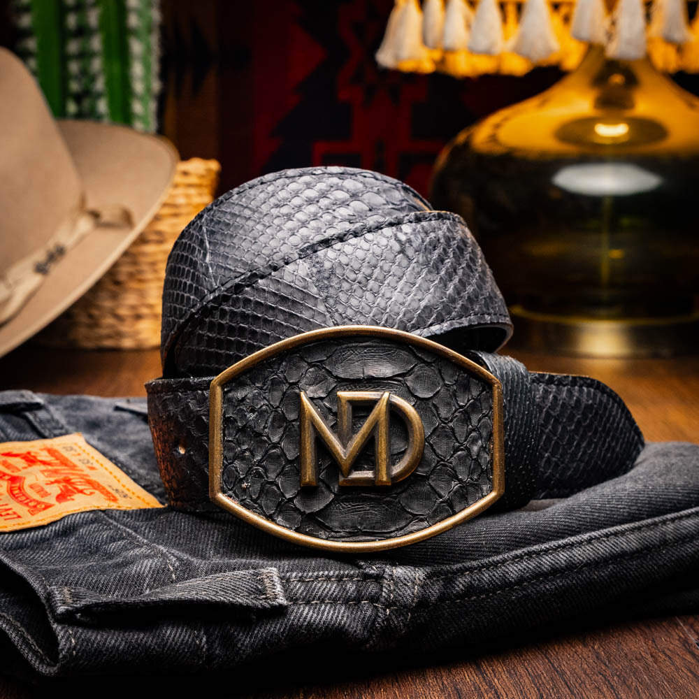 Arkansas Belt Genuine Snake Skin Western Dressy Casual Black