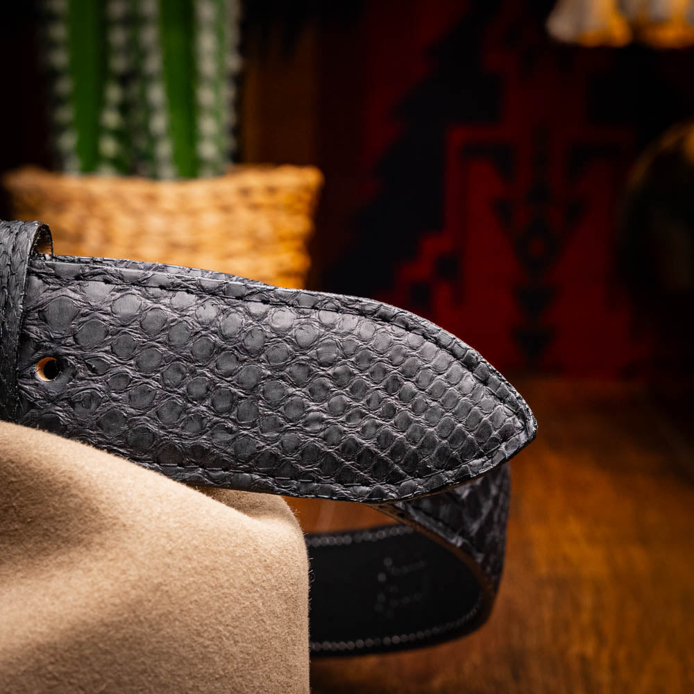 Arkansas Belt Genuine Snake Skin Western Dressy Casual Black