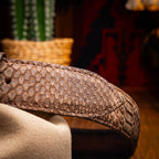 Arkansas Genuine Snake Skin Western Belt Brown