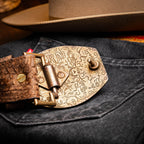 Arkansas Genuine Snake Skin Western Belt Brown