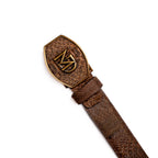 Arkansas Genuine Snake Skin Western Belt Brown