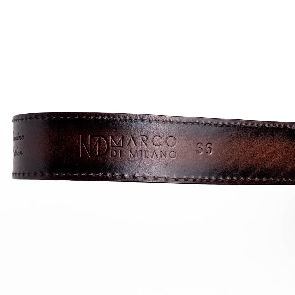 Arkansas Genuine Snake Skin Western Belt Brown