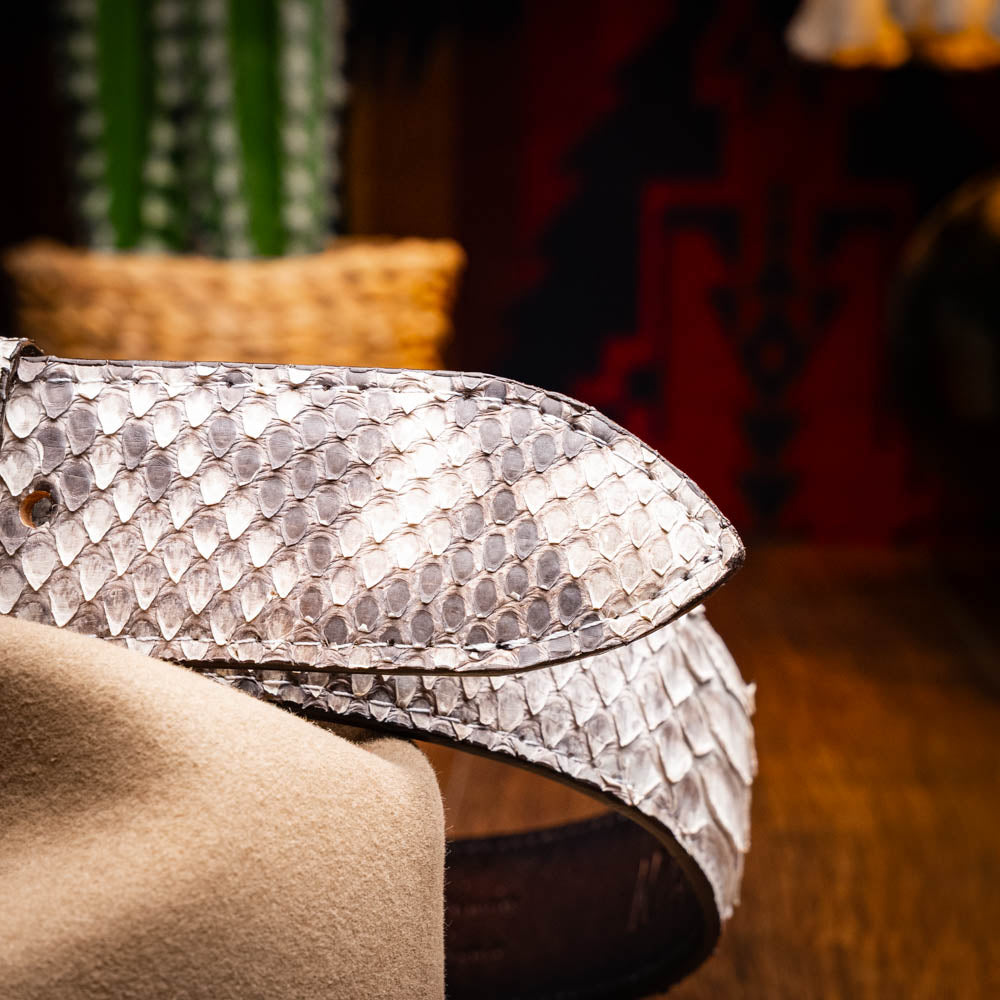 Marco Di Milano Genuine Python Skin Western Belt Arkansas Natural