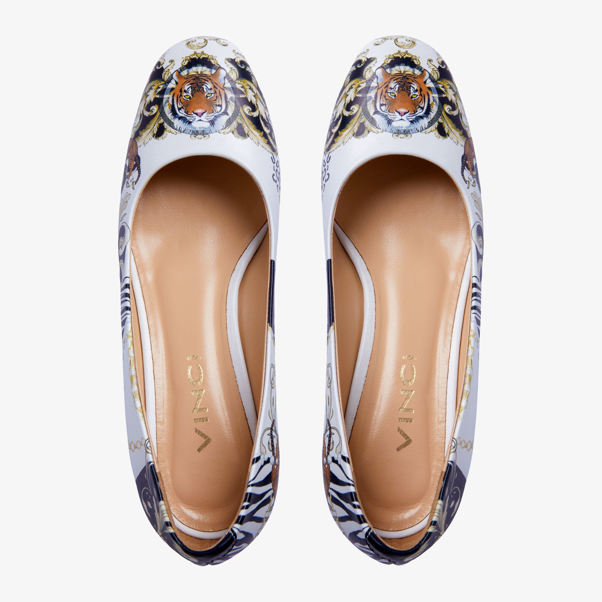 The Perugia White Leather Lower Heel Pump Women Shoe