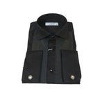 Men CEREMONIA Formal Cotton Shirt Wingtip Slim Fit Turkey #ATD 15 Black Corded