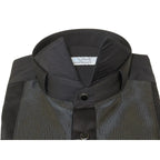 Men CEREMONIA Formal Cotton Shirt Wingtip Slim Fit Turkey #ATD 15 Black Corded