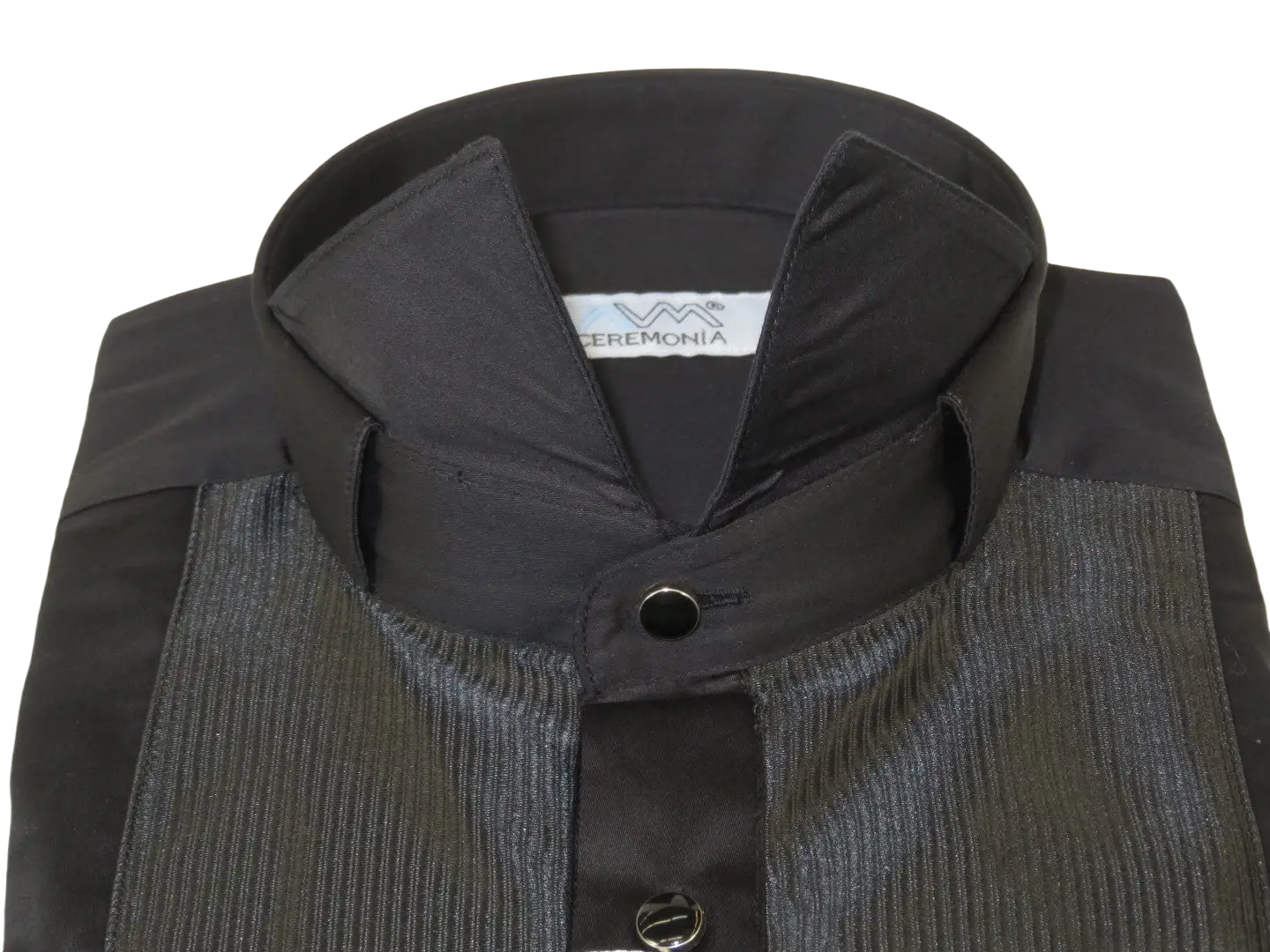 Men CEREMONIA Formal Cotton Shirt Wingtip Slim Fit Turkey #ATD 15 Black Corded