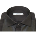 Men CEREMONIA Formal Cotton Shirt Wingtip Slim Fit Turkey #ATD 15 Black Corded