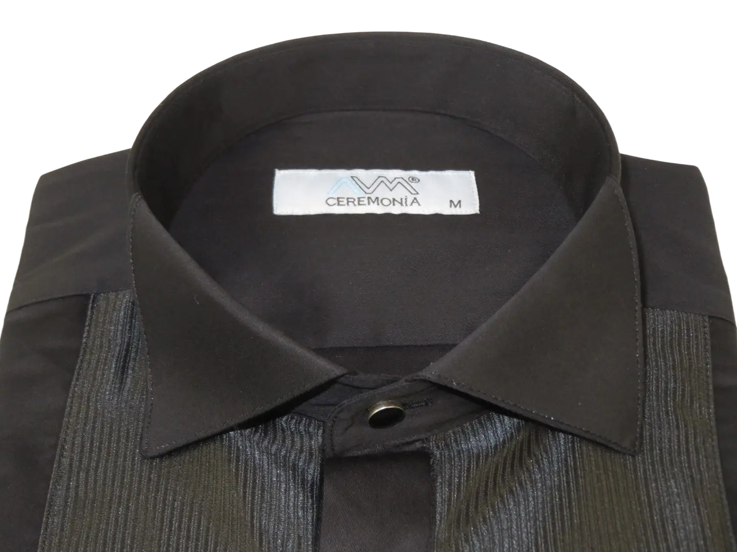 Men CEREMONIA Formal Cotton Shirt Wingtip Slim Fit Turkey #ATD 15 Black Corded