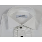 Men CEREMONIA Formal Cotton Shirt Wingtip Slim Fit Turkey #ATF 13 White Ruffle