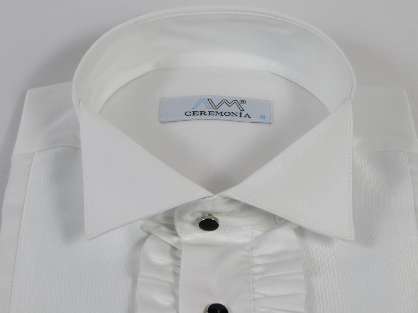 Men CEREMONIA Formal Cotton Shirt Wingtip Slim Fit Turkey #ATF 13 White Ruffle