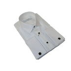 Men CEREMONIA Formal Tux Cotton Shirt Slim Fit Turkey #ATK 013 White Corded