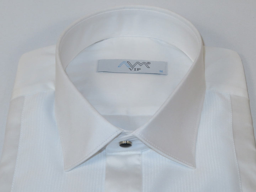 Men CEREMONIA Formal Tux Cotton Shirt Slim Fit Turkey #ATK 013 White Corded