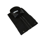 Men CEREMONIA Formal Cotton Shirt Rhinestone Slim Fit Turkey #ATS 115 Black