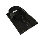 Men CEREMONIA Formal Cotton Shirt Rhinestone Slim Fit Turkey #ATS 115 Black