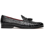Aubiere Genuine Ostrich Quill Tassel Loafers Black