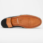 Aubiere Genuine Ostrich Quill Tassel Loafers Black