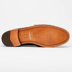 Aubiere Genuine Ostrich Quill Dress Tassel Loafers Brown