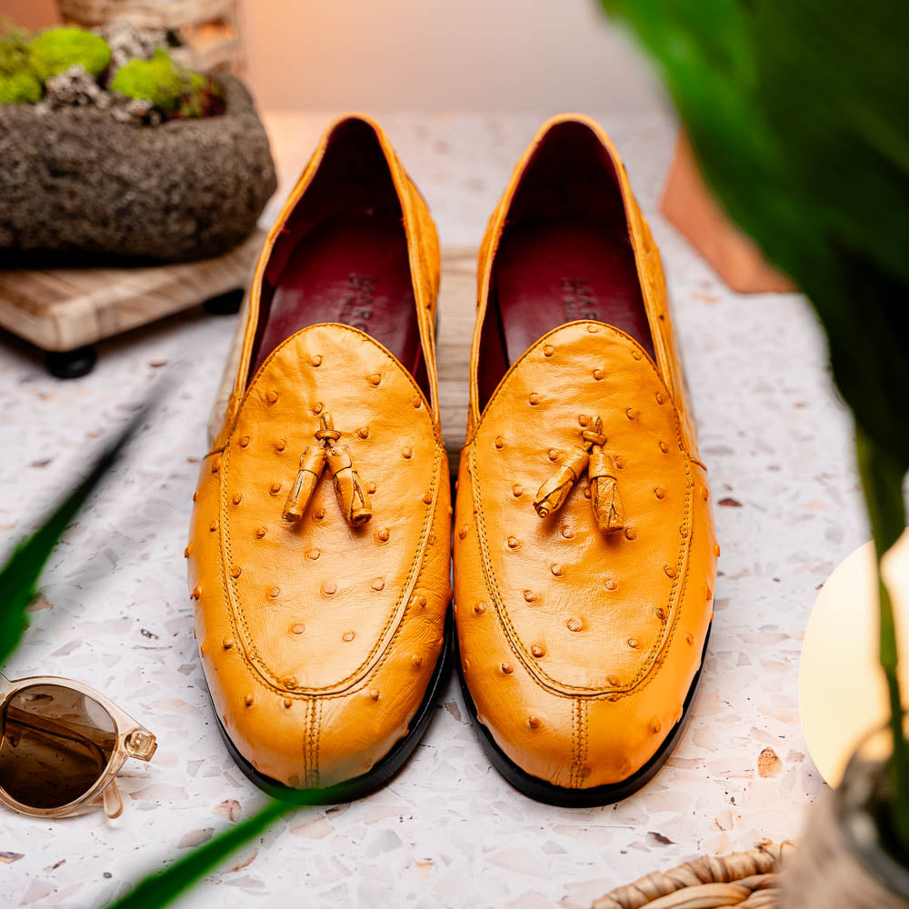 Aubiere Genuine Ostrich Quill Loafer Buttercup