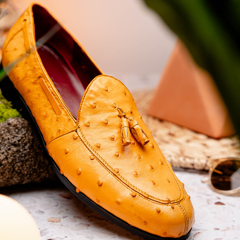 Aubiere Genuine Ostrich Quill Loafer Buttercup