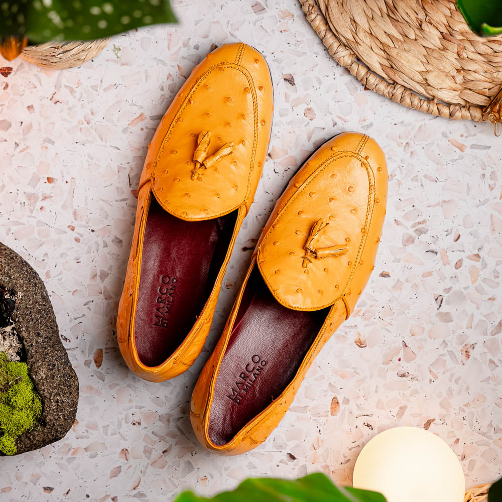 Aubiere Genuine Ostrich Quill Loafer Buttercup