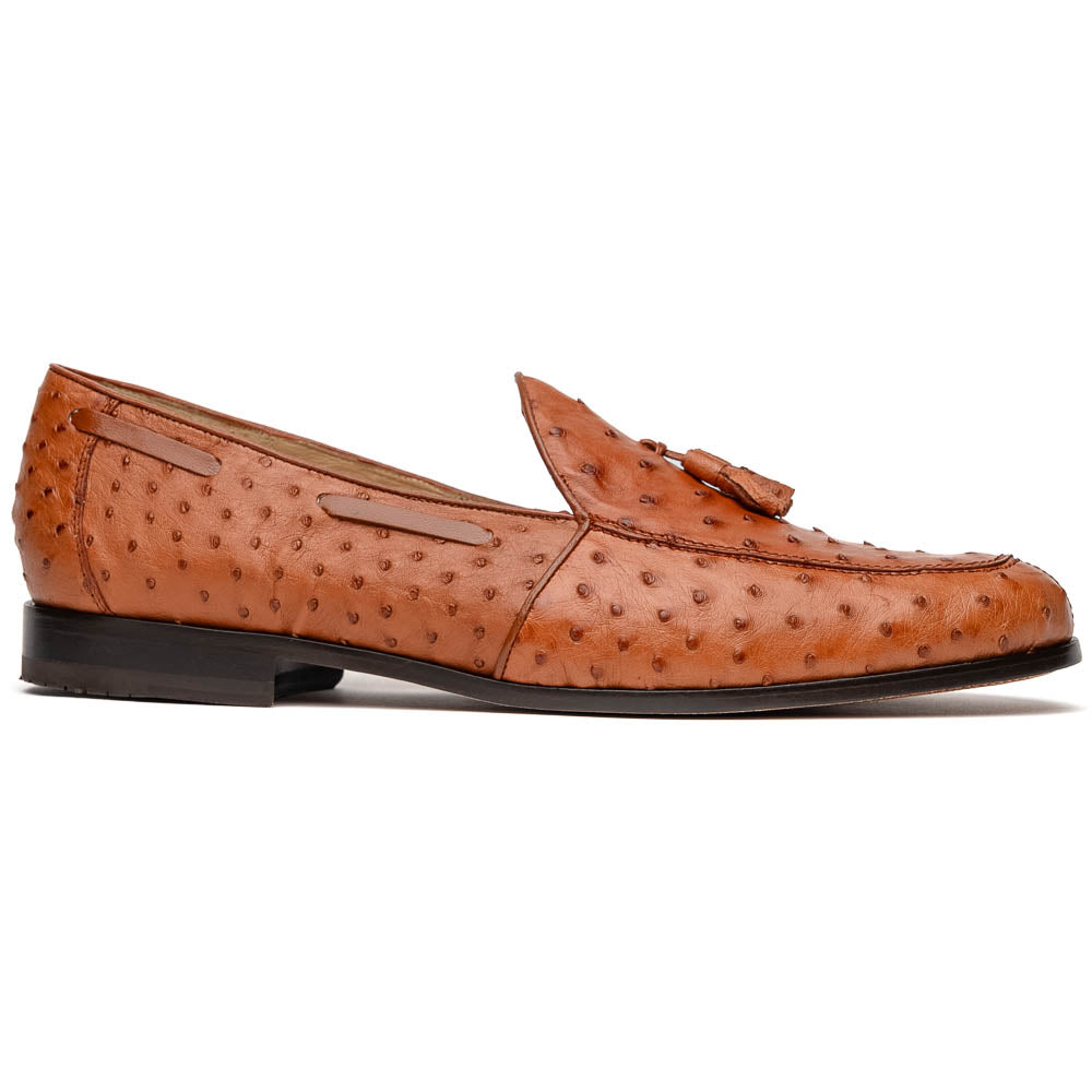 Aubiere Genuine Ostrich Quill Dress Loafer Cognac