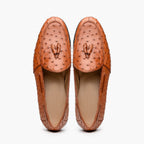 Aubiere Genuine Ostrich Quill Dress Loafer Cognac