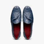 Aubiere Genuine Ostrich Quill Classic Loafers Navy