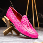 Marco Di Milano genuine& ostrich tassel loafer Shoes AUBIERE Pink