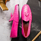 Marco Di Milano genuine& ostrich tassel loafer Shoes AUBIERE Pink