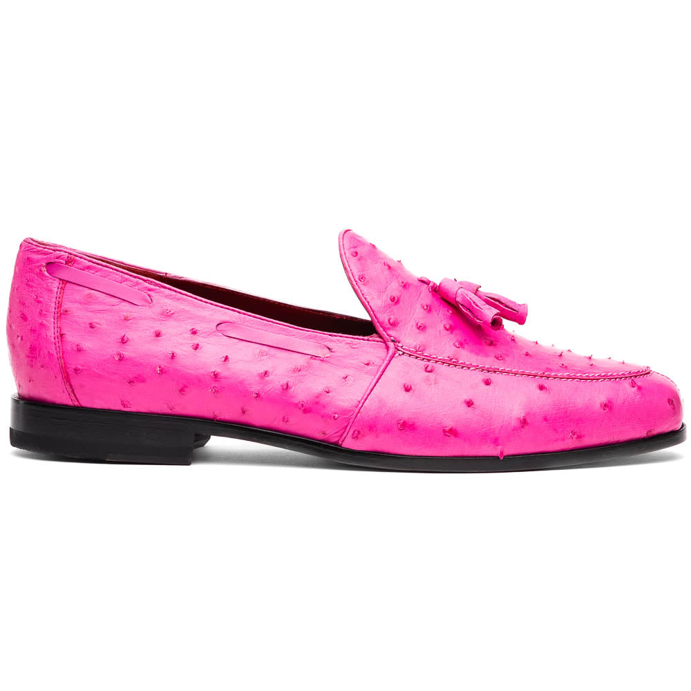 Marco Di Milano genuine& ostrich tassel loafer Shoes AUBIERE Pink