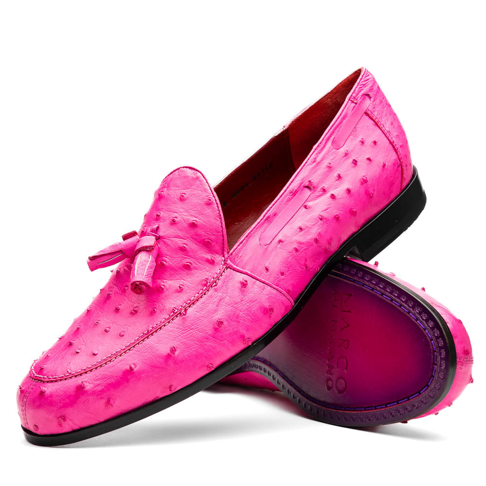 Marco Di Milano genuine& ostrich tassel loafer Shoes AUBIERE Pink