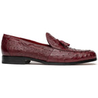 Aubiere Genuine Ostrich Quill Slip on Shoes Wine