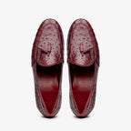Aubiere Genuine Ostrich Quill Slip on Shoes Wine