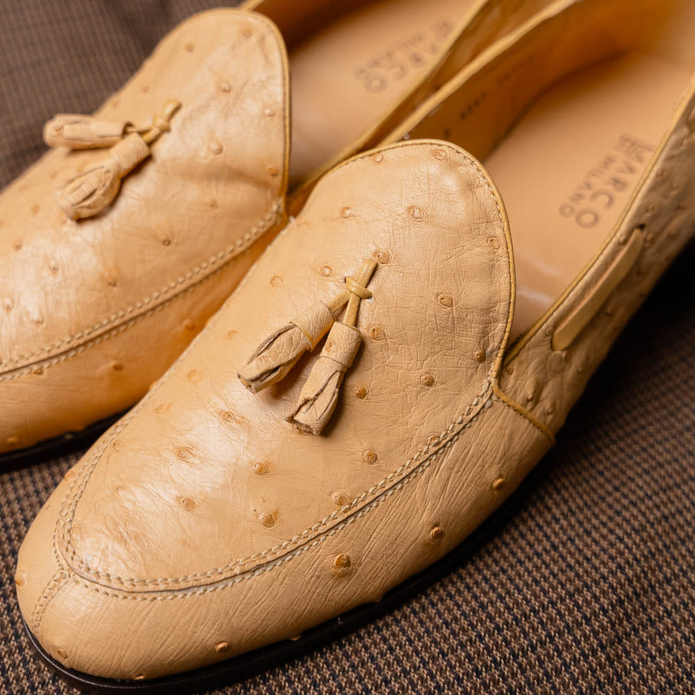 Aubiere Genuine Ostrich Quill Dress tassel Loafers Orix