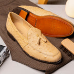 Aubiere Genuine Ostrich Quill Dress tassel Loafers Orix