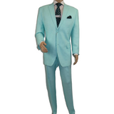 Men's Linen Suit By Vitali L3445 Seafoam Blue Green 48Long