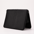 The Varese Black Hand-Painted Snake Leather 14” Laptop Portfolio