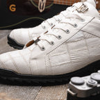 Bari Sporty Genuine Lizard Fashion Sneaker White